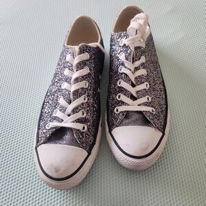 Sparkly Black and White Sneakers